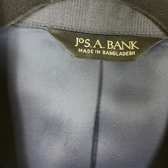 Jos A Bank Blazer Suit Jacket 40L Traveler's Collection Tailored Fit Navy Plaid - Picture 9 of 9